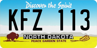 ND license plate KFZ113