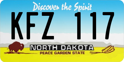 ND license plate KFZ117
