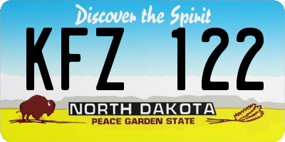 ND license plate KFZ122