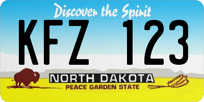 ND license plate KFZ123