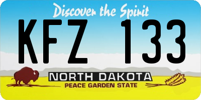 ND license plate KFZ133