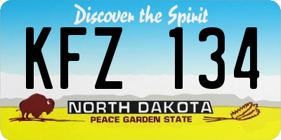 ND license plate KFZ134