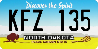 ND license plate KFZ135