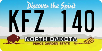 ND license plate KFZ140