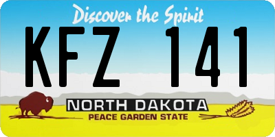 ND license plate KFZ141