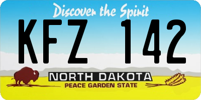 ND license plate KFZ142