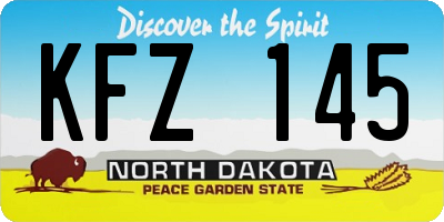 ND license plate KFZ145