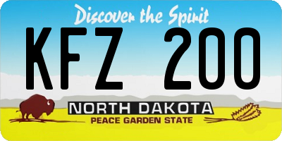 ND license plate KFZ200