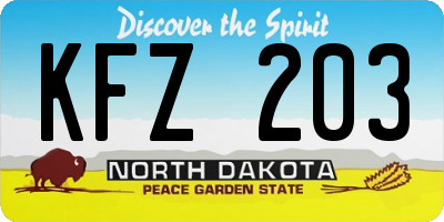 ND license plate KFZ203