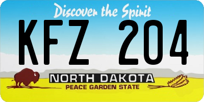 ND license plate KFZ204