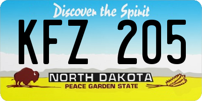 ND license plate KFZ205