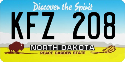 ND license plate KFZ208