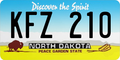 ND license plate KFZ210