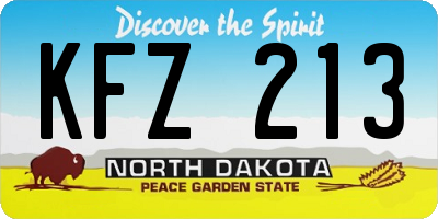 ND license plate KFZ213