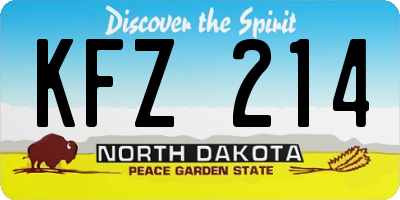 ND license plate KFZ214