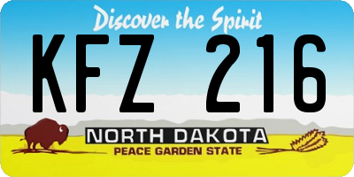 ND license plate KFZ216