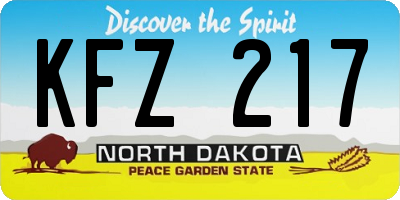 ND license plate KFZ217