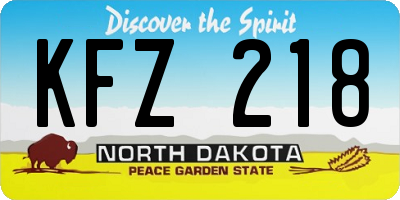 ND license plate KFZ218