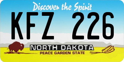ND license plate KFZ226