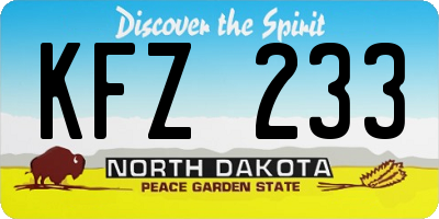 ND license plate KFZ233