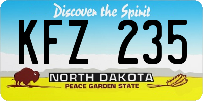 ND license plate KFZ235
