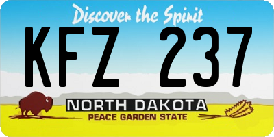 ND license plate KFZ237