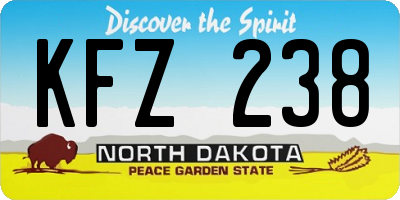 ND license plate KFZ238