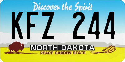 ND license plate KFZ244