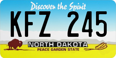 ND license plate KFZ245