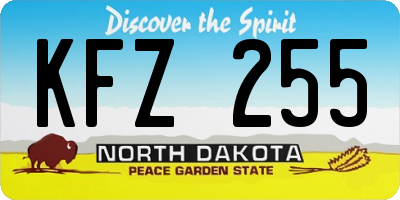 ND license plate KFZ255