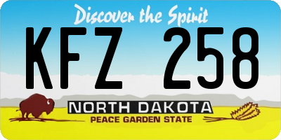 ND license plate KFZ258