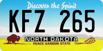 ND license plate KFZ265
