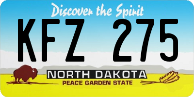 ND license plate KFZ275