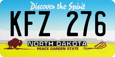 ND license plate KFZ276