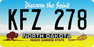 ND license plate KFZ278