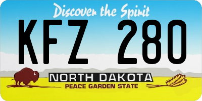 ND license plate KFZ280