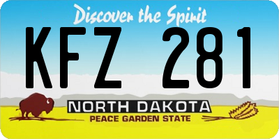 ND license plate KFZ281