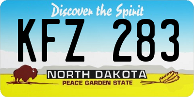 ND license plate KFZ283