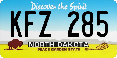 ND license plate KFZ285