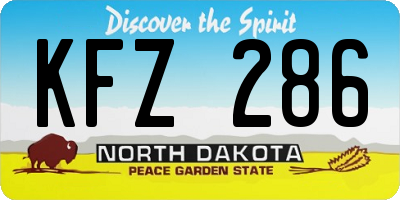 ND license plate KFZ286