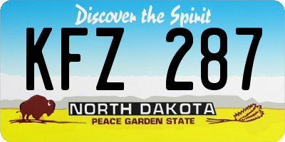 ND license plate KFZ287