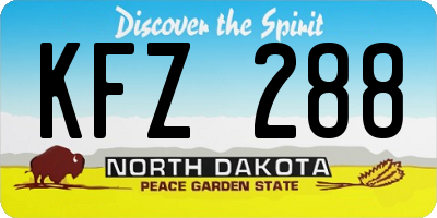 ND license plate KFZ288