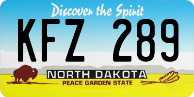 ND license plate KFZ289
