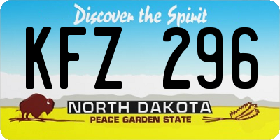 ND license plate KFZ296