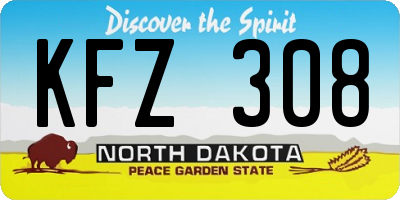 ND license plate KFZ308
