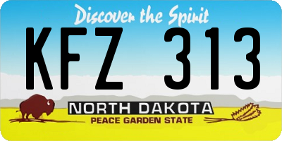 ND license plate KFZ313