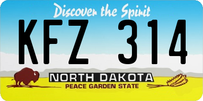 ND license plate KFZ314
