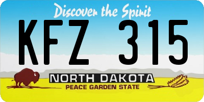 ND license plate KFZ315