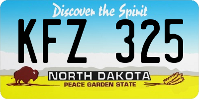 ND license plate KFZ325