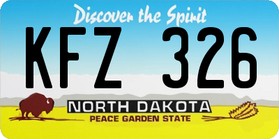 ND license plate KFZ326